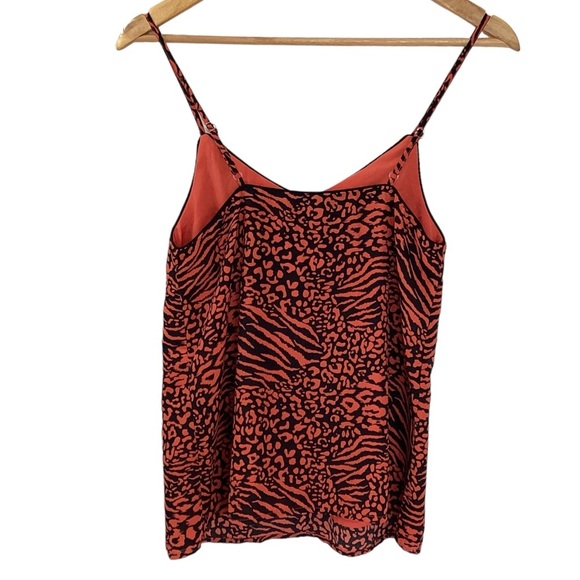Orange Black Animal Print Silky Tank Top Women’s Size XS - Picture 2 of 16
